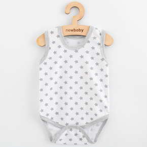 Kojenecké body bez rukávů New Baby Classic II hvězdičky šedé kluk Šedá 80 (9-12m)