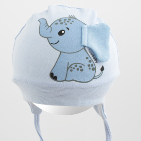 Bavlněná kojenecká čepička New Baby Happy Elephant blue Modrá 68/74